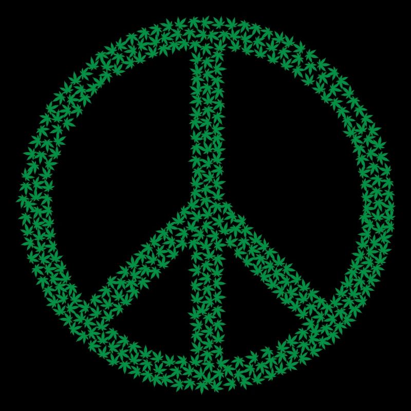 Peace Zeichen Hanfblätter Geschenk Geschenkidee