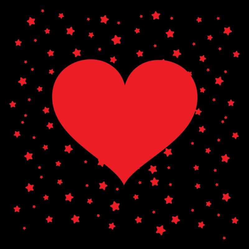 Rotes Herz mit kleinen Sternchen im Hintergrund