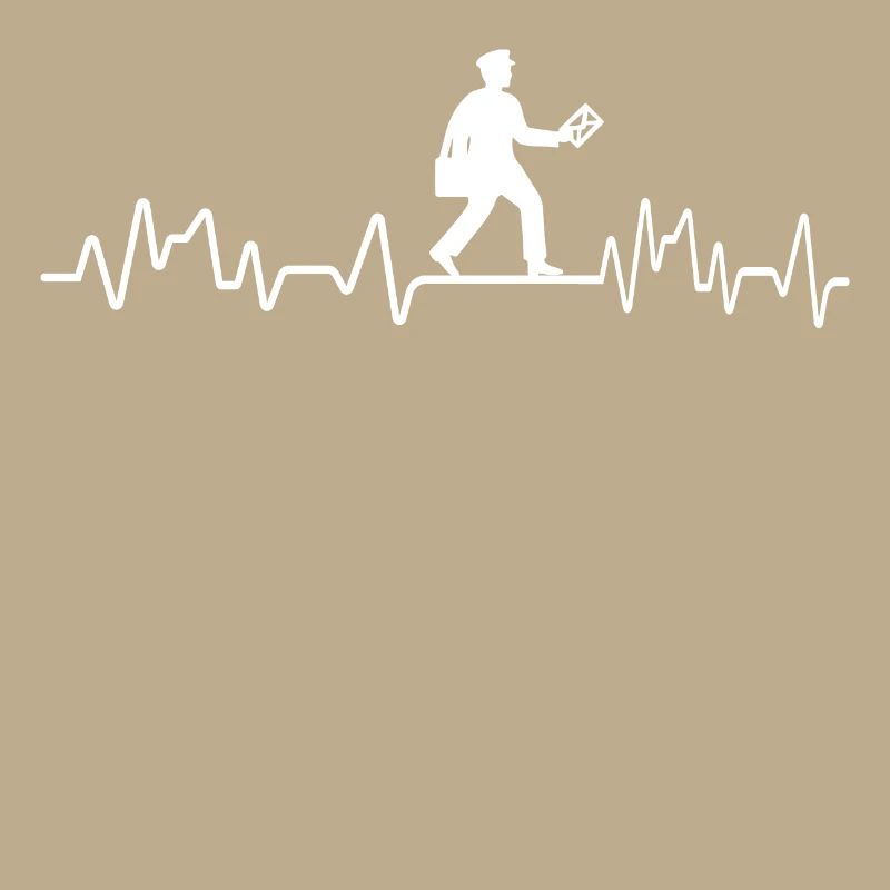Heartbeat Postbote T-Shirt Postfach Briefe Postamt