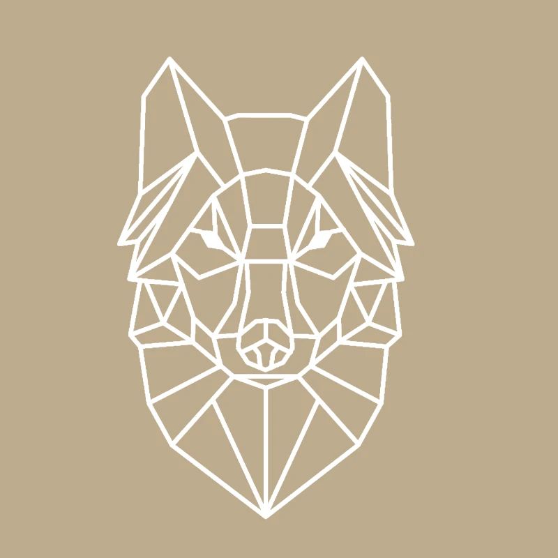 Geometrischer Wolfkopf Linienstil