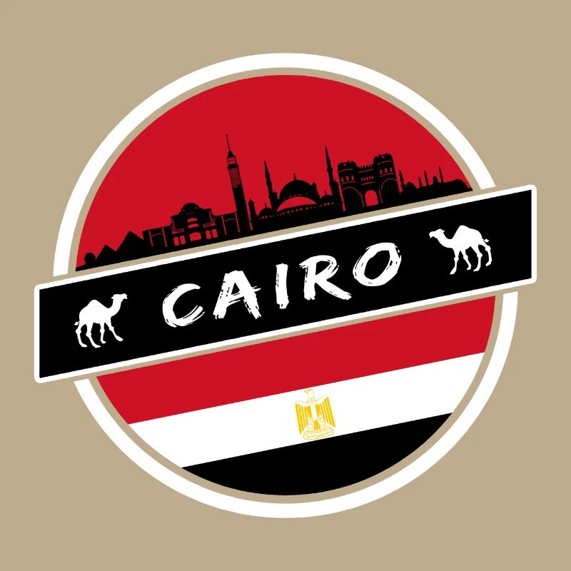 Conception du Caire en Egypte avec drapeau