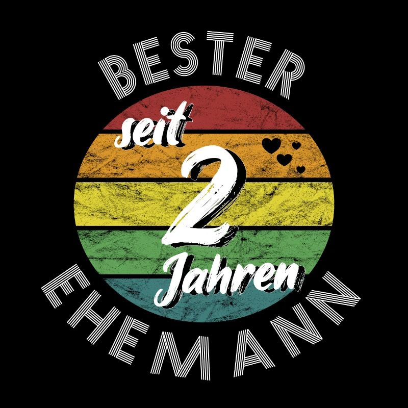 bester Ehemann seit 2 Jahren 2. Hochzeitstag retro
