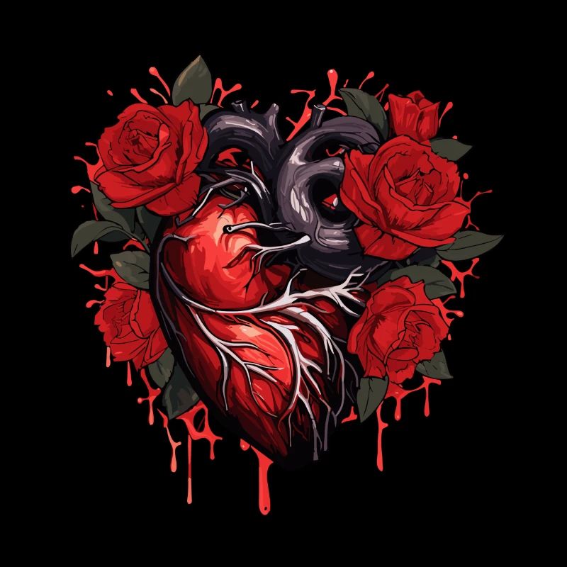Heart Rose Illustration