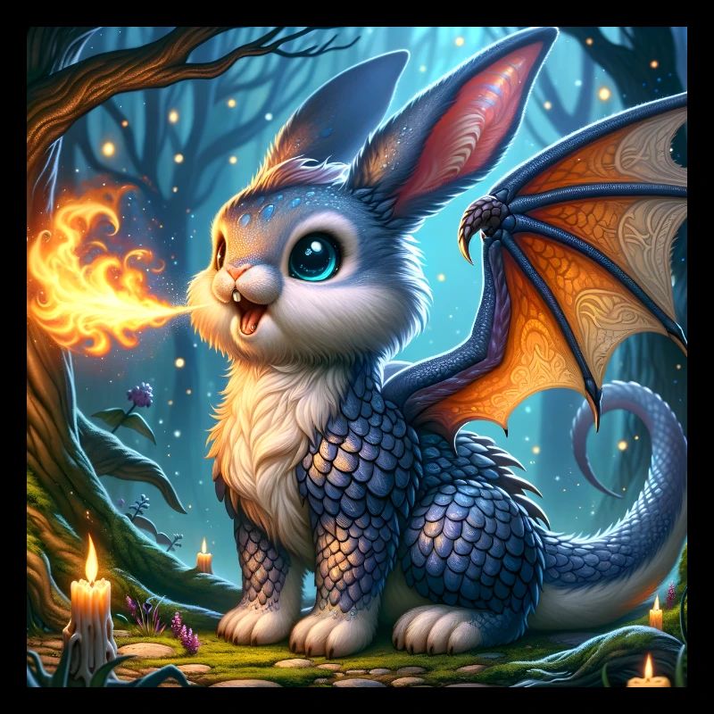 Feuerspeiender Hase Drache #02