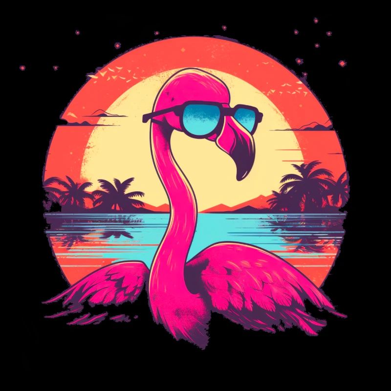 Stay cool and pink.Surf Flamingo chillt sein Leben