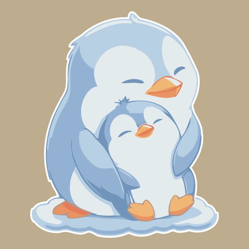 Pinguin Mama und Baby Muttertag