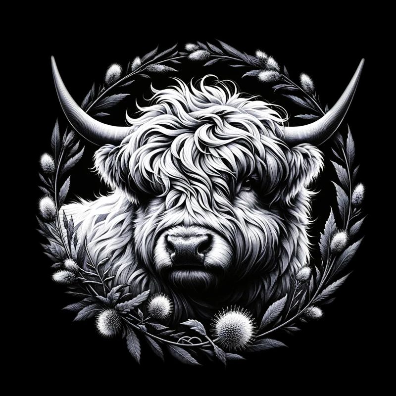 Monochrome Highland Cattle