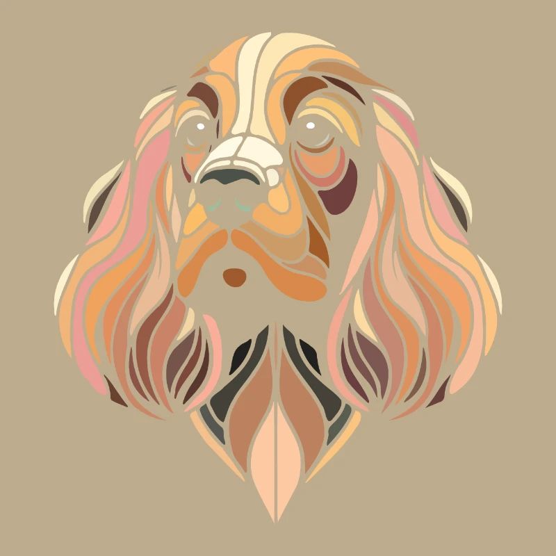 Cocker Spaniel Hundekopf geometrische Kunst Polygon Kunst