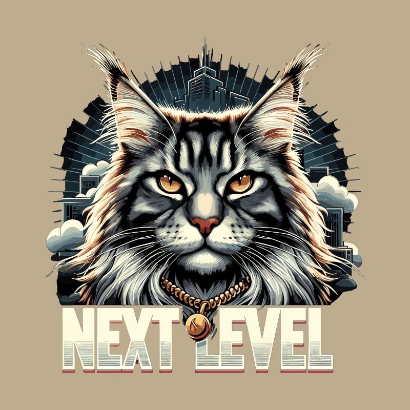 Maine Coon Katze Next Level Geschenk
