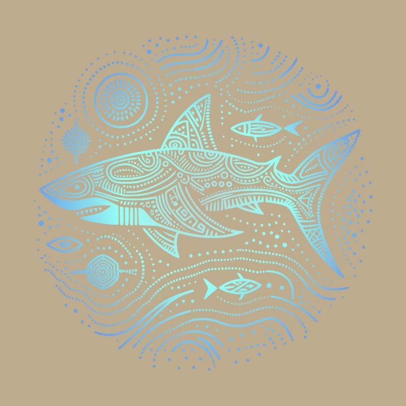 Shark Aboriginal Patterns Australia Shades Blue