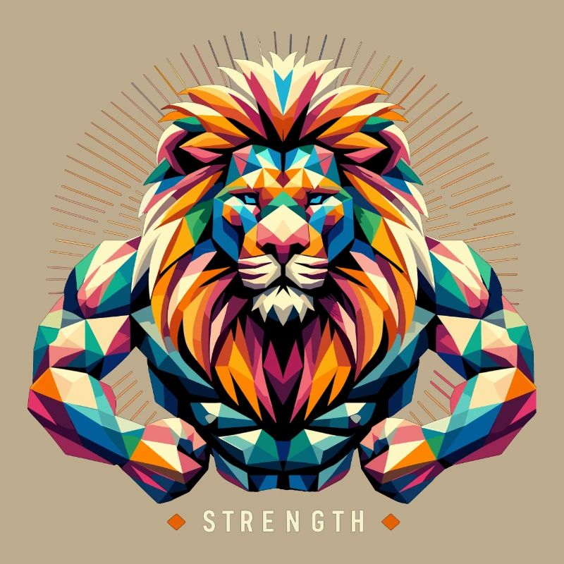 Leo Geometric Geometry Strength Muscles Gift