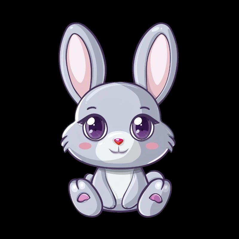 Mignon lapin gris avec de grands yeux