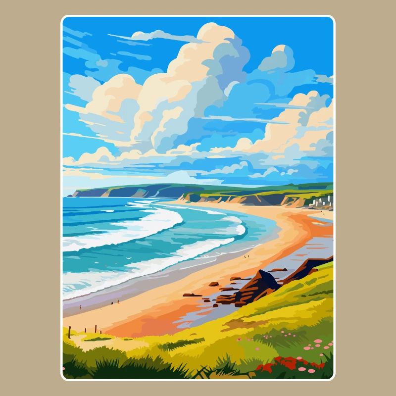 Woolacombe Devon Vintage Reiseposter Souvenir
