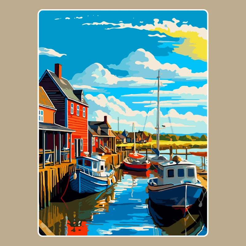 Whitstable Harbour Angleterre Royaume-Uni Affiche de voyage WPA