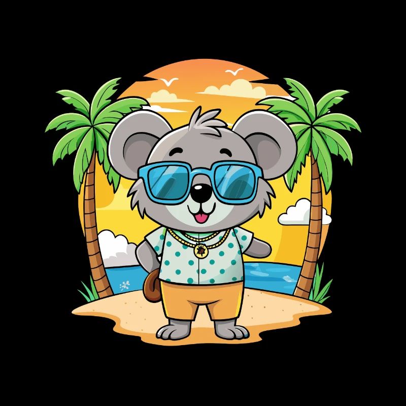 Koala Funny Cartoon Lunettes de soleil de plage d’été