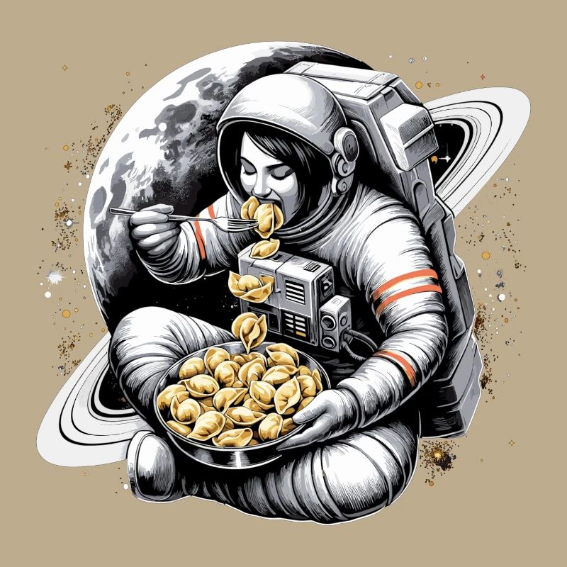 Astronaut Astronautin Pelmeni lecker Geschenk