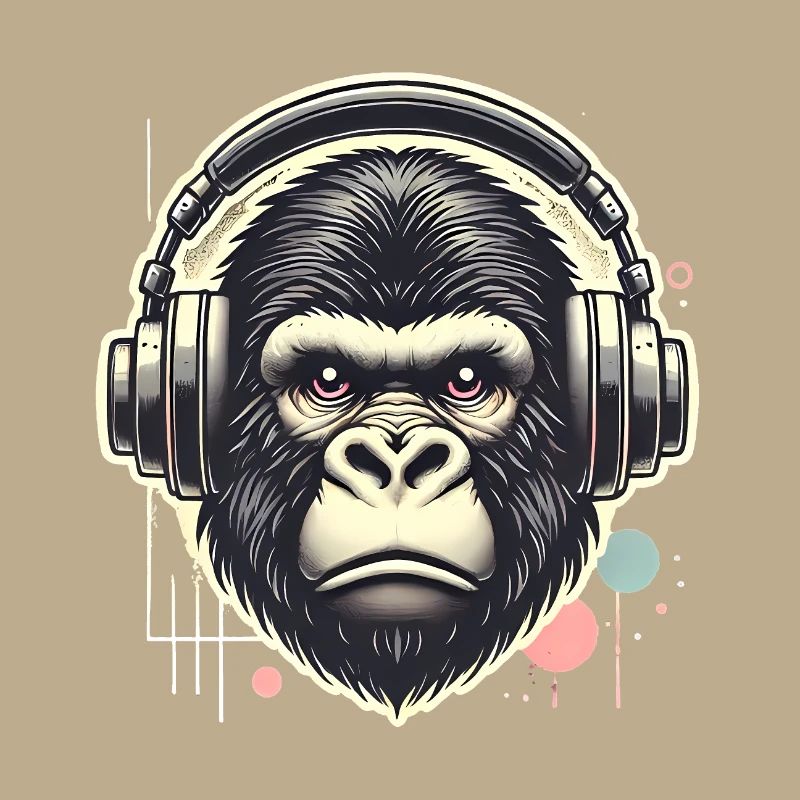 Gorille avec casque Splatter Art