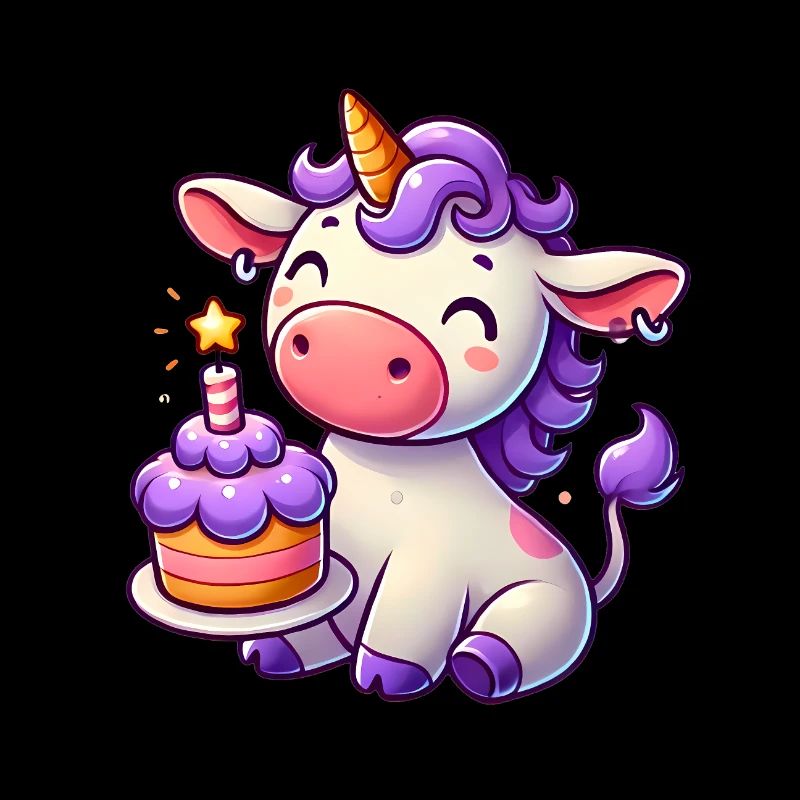 Licorne vache gâteau d’anniversaire Fun