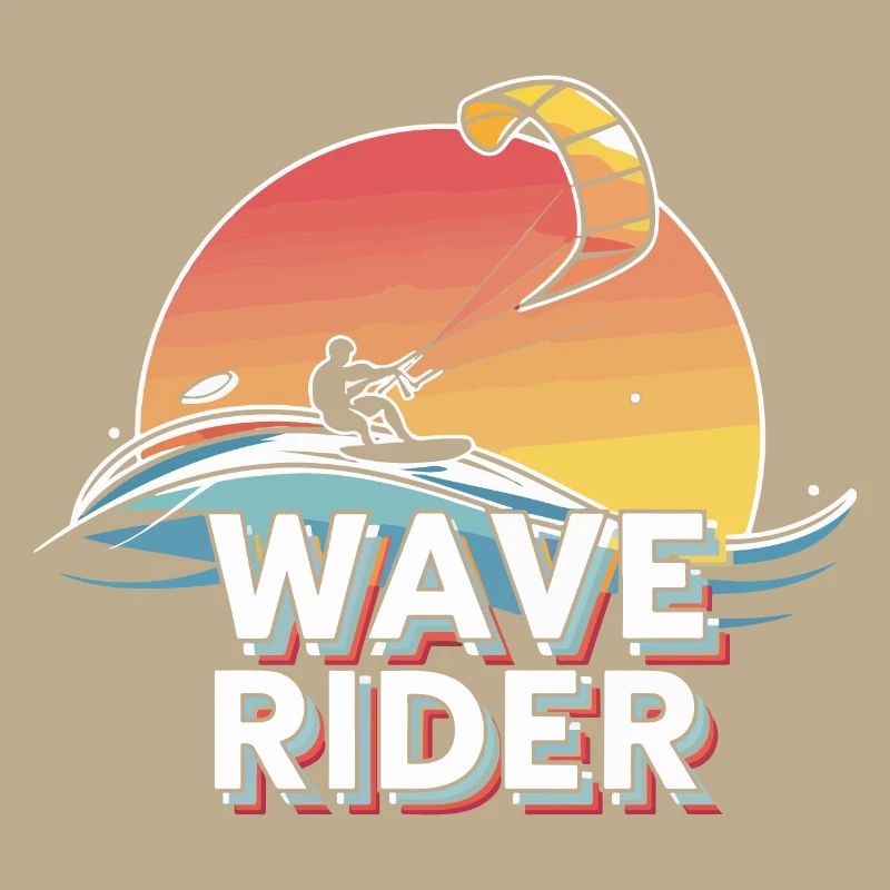 Wave Rider - Dynamische Kiteboarding Kunst