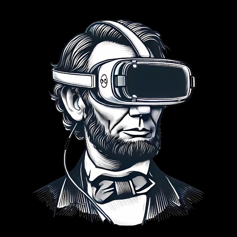 Lincoln im VR-Headset Retro-Design