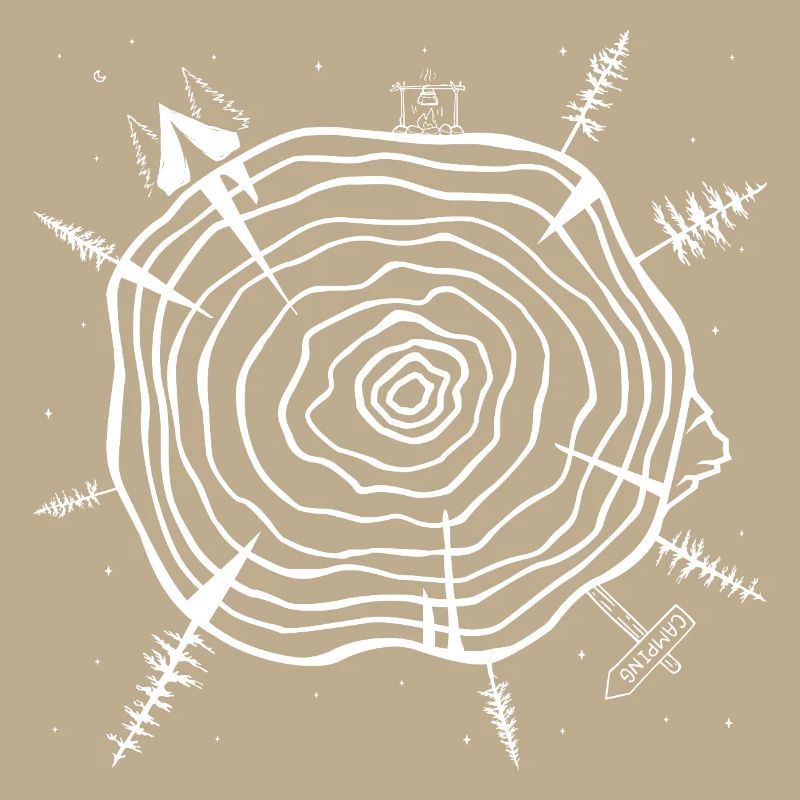Minimalist Tree Ring Forest Design