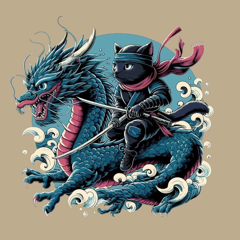 Ninja Cat Dragon Ninjato Gift