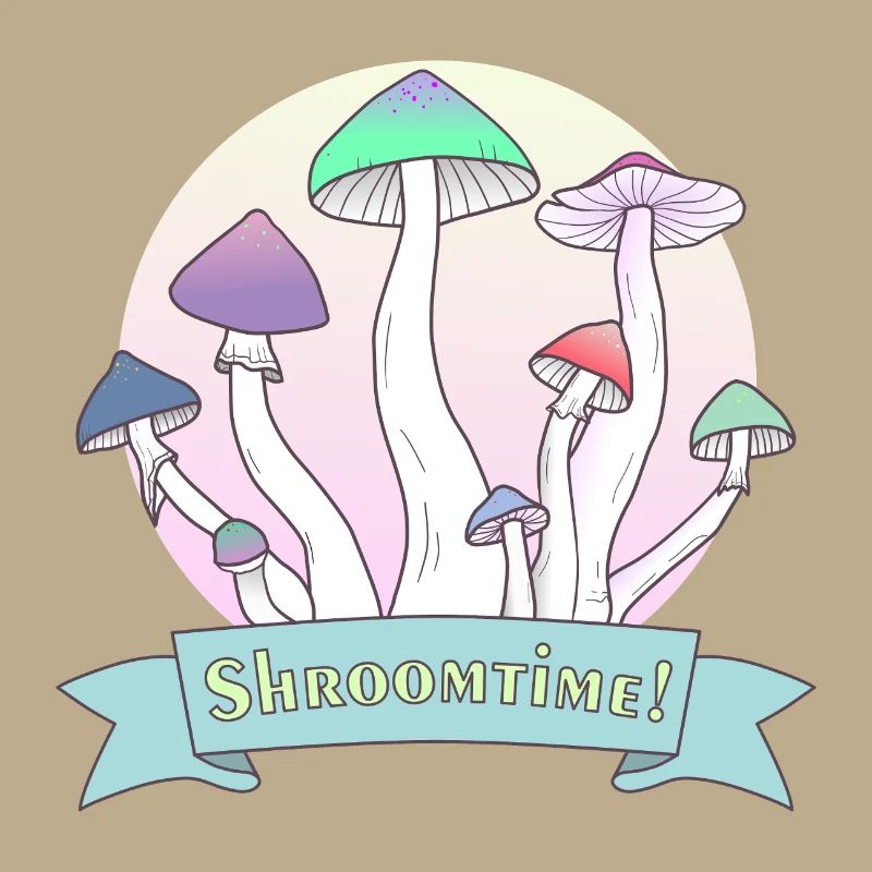 C’est l’heure des champignons ! Design coloré Psilocybe Cubensis