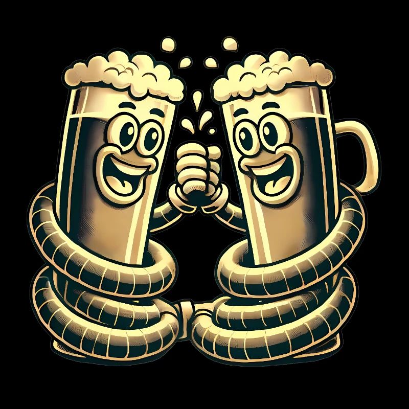 Autocollant de dessin animé drôle de bière