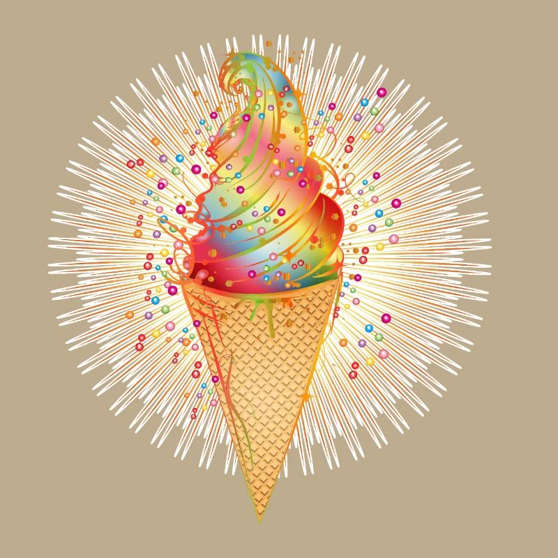 Motif de glace molle joyeuse aux couleurs de l’arc-en-ciel