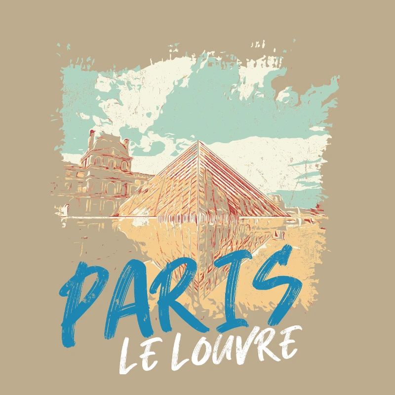 Louvre Pyramid and Paris Monuments