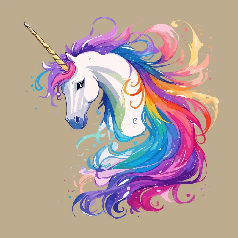 Regenbogen-Einhorn Kopf Portrait