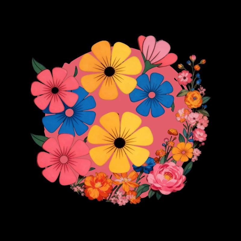 Flowers in retro pop