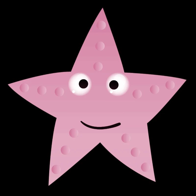 Pink Star mit Lächeln