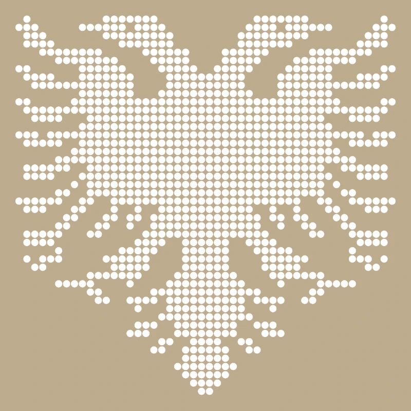 Albanian Double Headed Eagle Dotwork Emblem