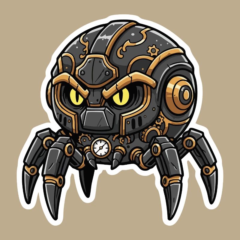 Steampunk Black Watchmaking Spider Sentinel
