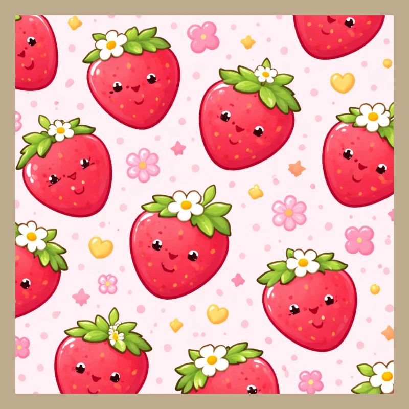 Kawaii Strawberry Polka Dot Pattern Pink