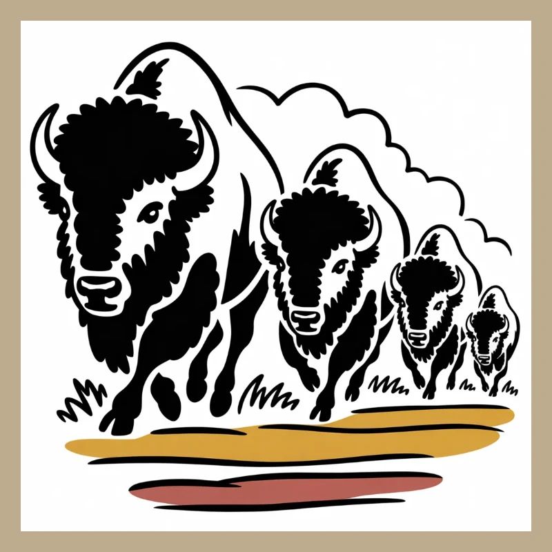 Buffalo horde on the move