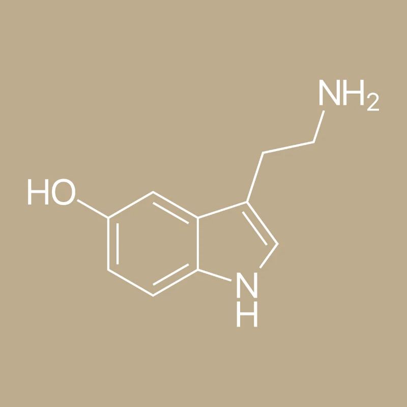 Formule structurelle de la sérotonine - blanc