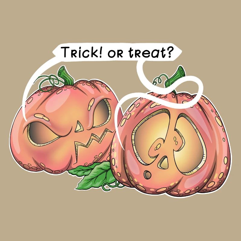 Zwei süße Kürbisse, die Trick sagen! Oder Leckerli?