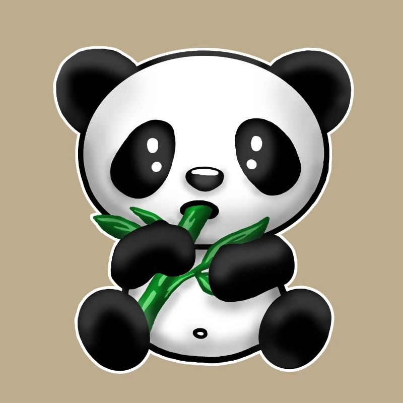 Panda with bamboo