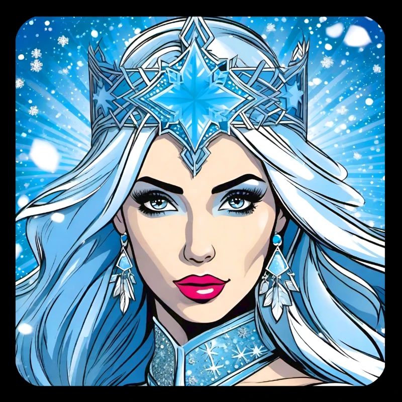 Winter Eiskönigin mit Eiskristallen