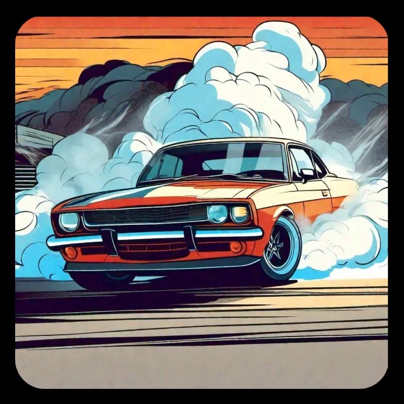 Oldtimer Drift Auto Turbo Rallye mit Rauch