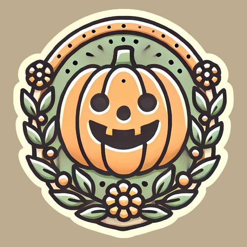 Vintage Halloween Kürbis Kranz Abzeichen