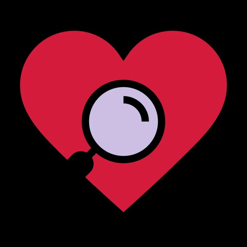 Heart examination magnifying glass
