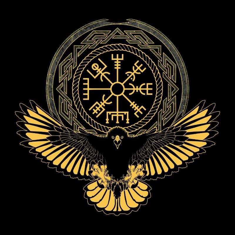 Aigle avec symbole Vegvisir