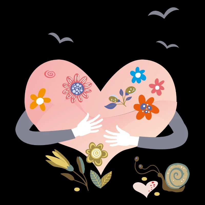 coeur avec des fleurs