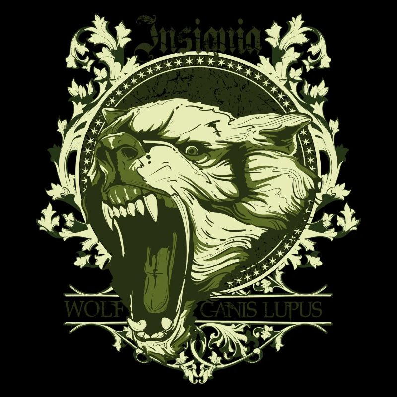 insignia wolf canis lupus