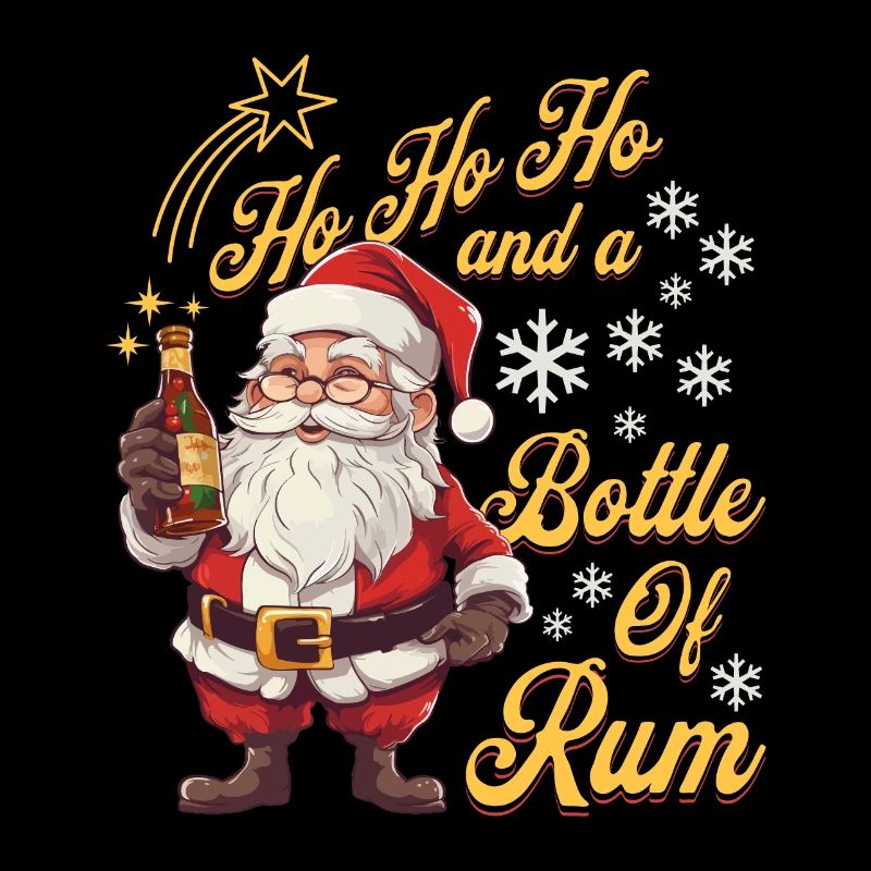 Weihnachtsmann Flasche Rum Alkohol Schnaps Prost