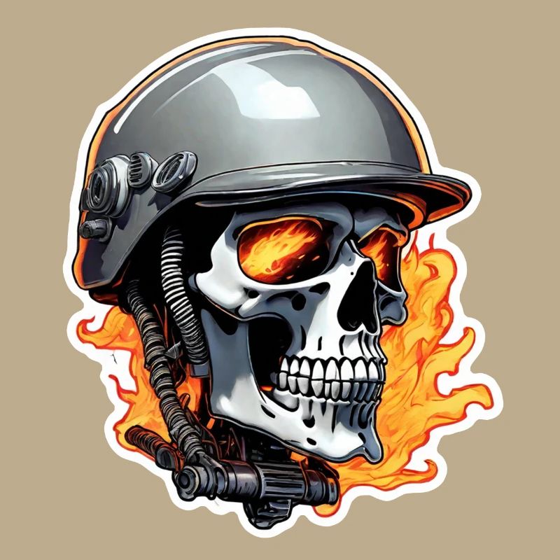 Skull - Skeleton - Skull - Motorcycle Helmet