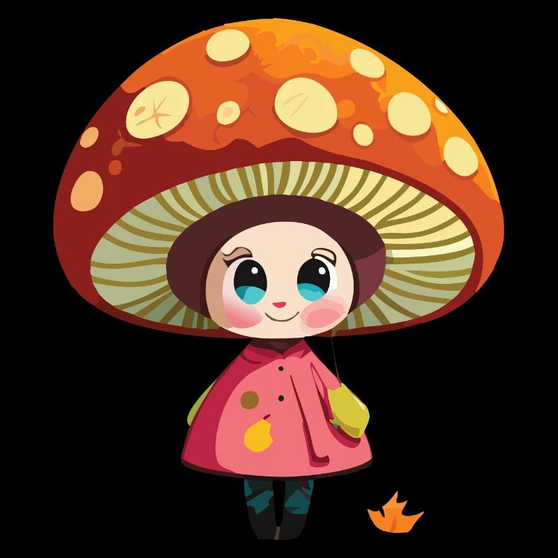 fille aux champignons